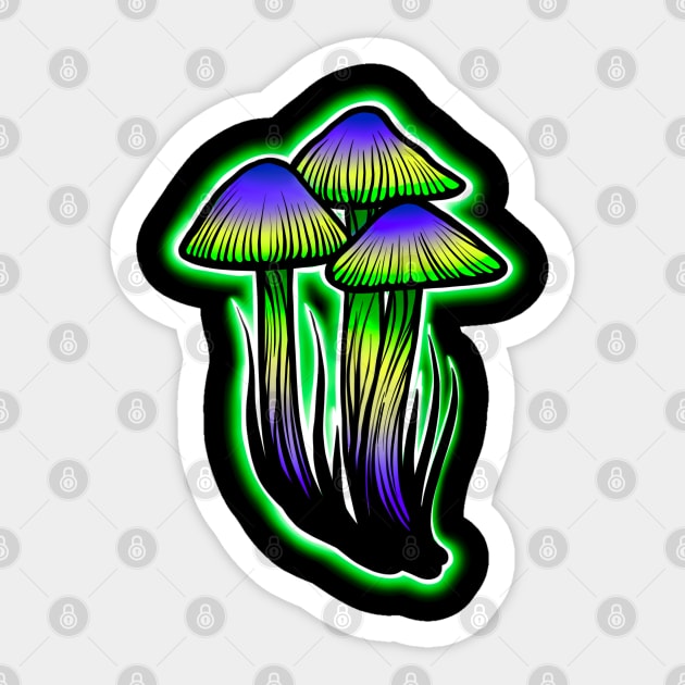 Fungi hunter Sticker by Inkoholic